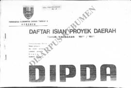 DIPDA Proyek pengembangan wilayah kecamatan terpadu Di Kecamatan Buluspesantren
